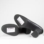 Tory Birch Black Gold Logo Chunky Heel Shoes