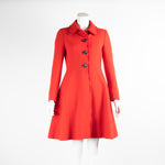 Miu Miu Red Fray Trim Button Up Coat