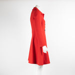 Miu Miu Red Fray Trim Button Up Coat