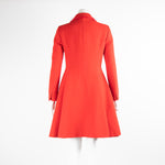 Miu Miu Red Fray Trim Button Up Coat