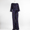 DVF Black Floral Long Sleeve Jumpsuit With Belt