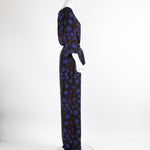 DVF Black Floral Long Sleeve Jumpsuit With Belt