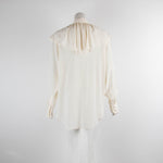 Victoria Beckham Cream Chiffon Blouse with Flower