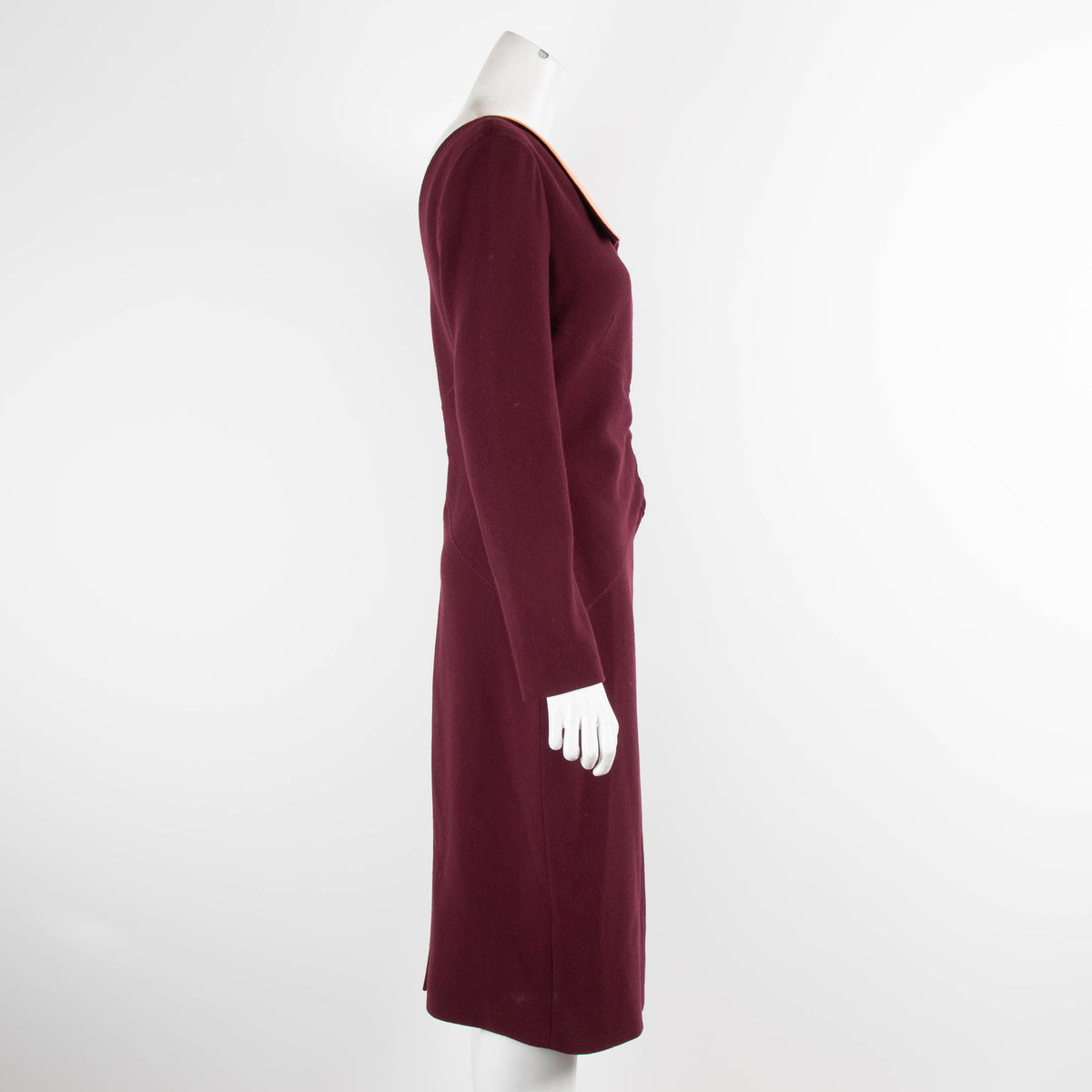 Roksanda Burgundy with Zip Peach Collar Dress