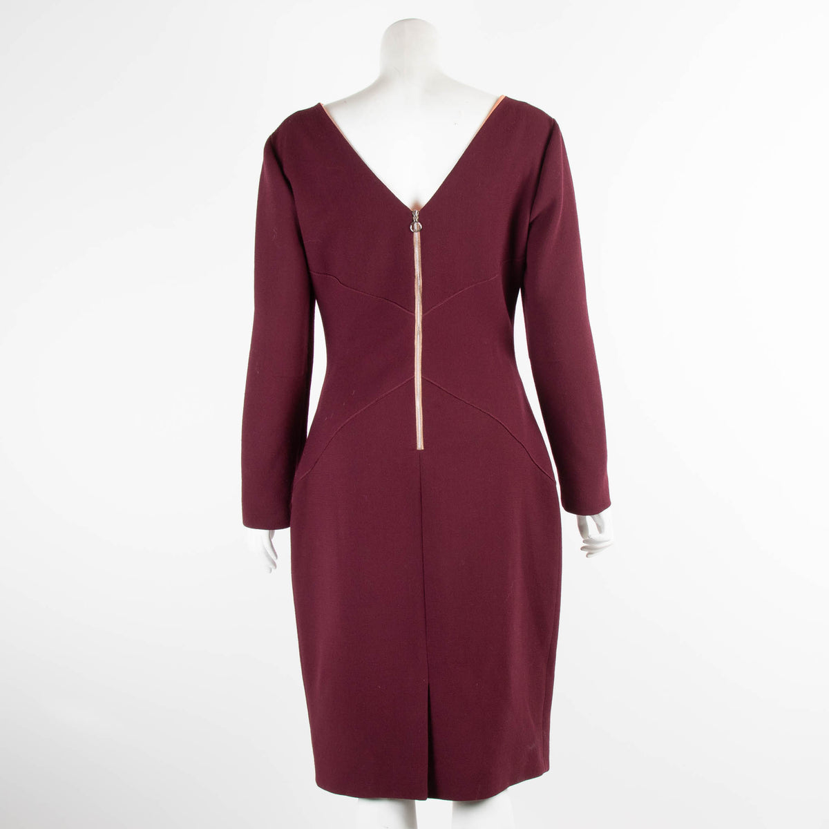 Roksanda Burgundy with Zip Peach Collar Dress