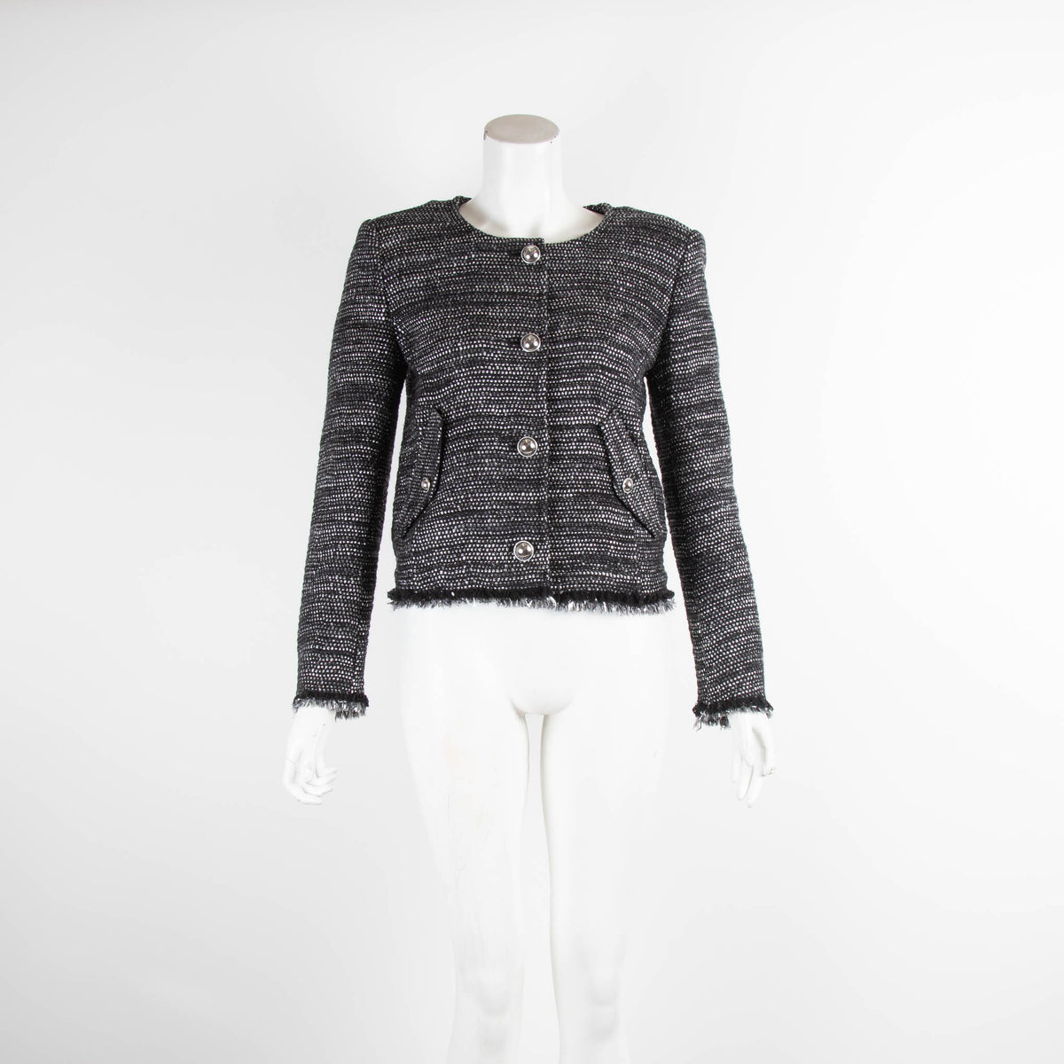 Iro Black Metallic Tweed Blazer