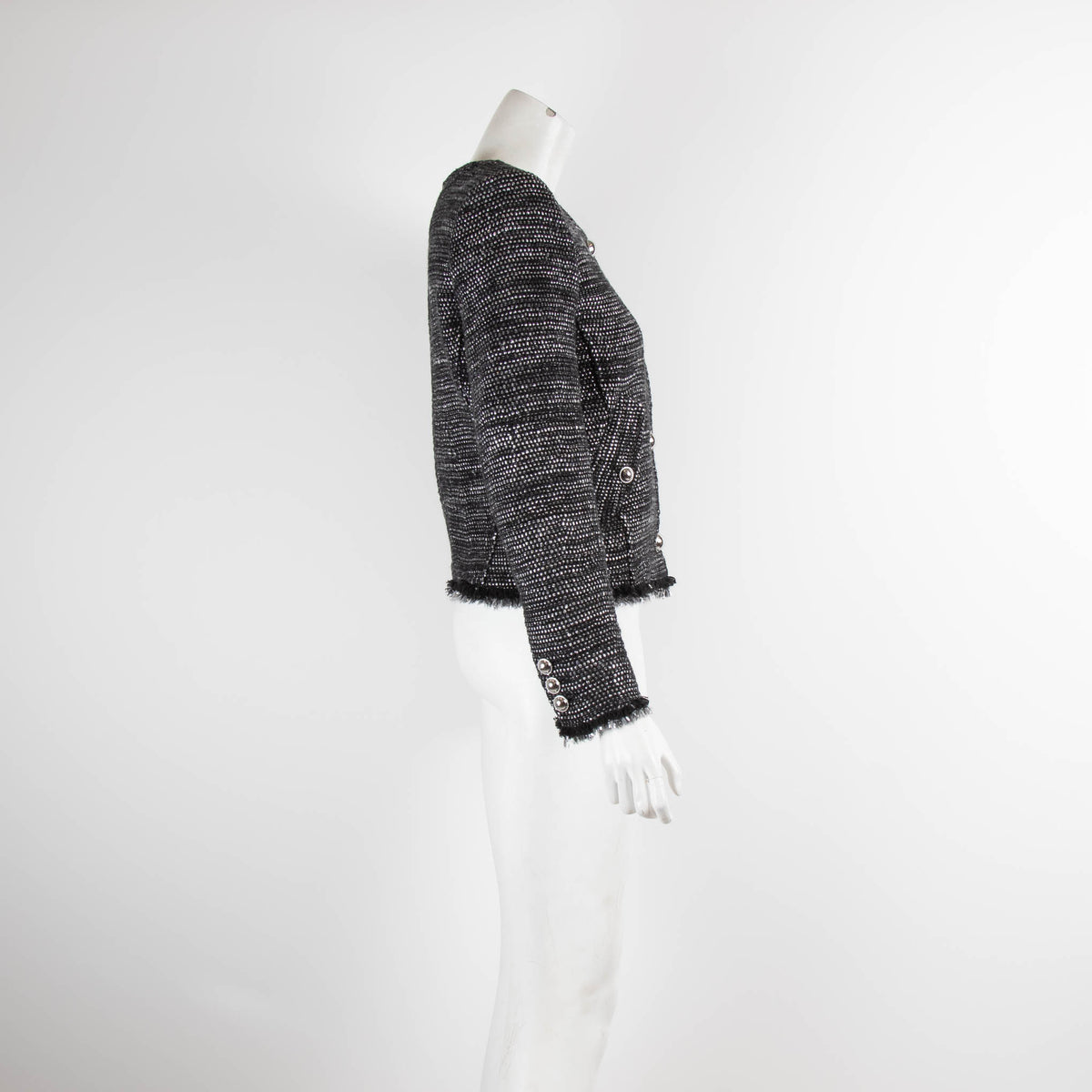 Iro Black Metallic Tweed Blazer
