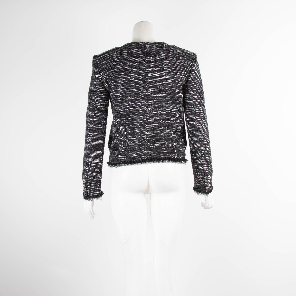 Iro Black Metallic Tweed Blazer