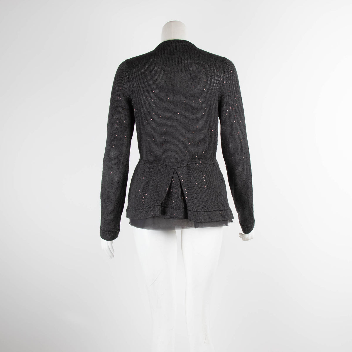 Brunello Cucinelli Grey Sequin Zip Up Cardigan
