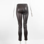 L'Agence Brown/Black Leather Skinny Trousers