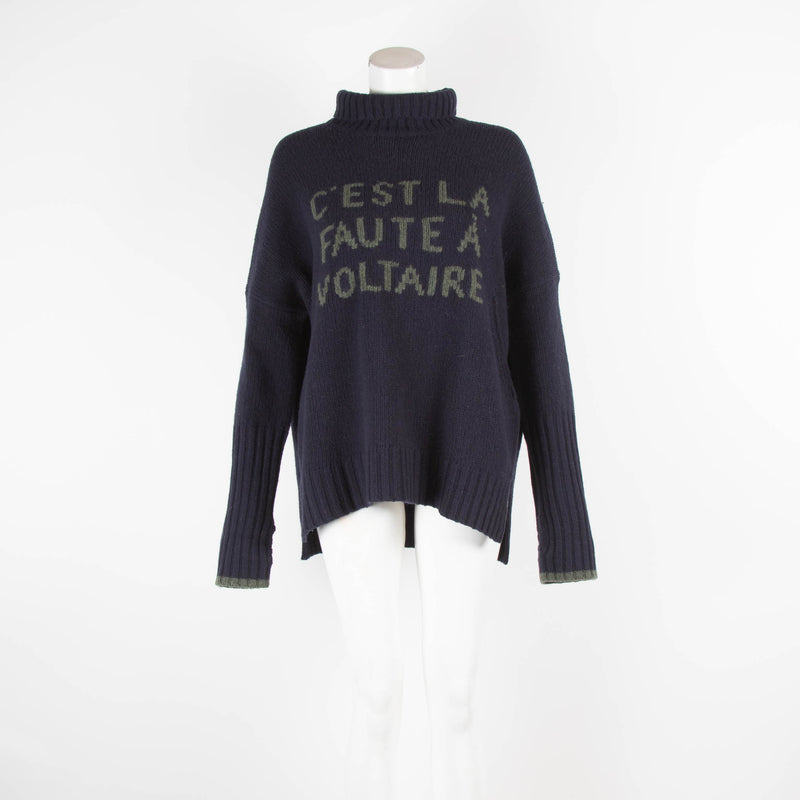 Zadig & Voltaire Navy Roll Neck Jumper