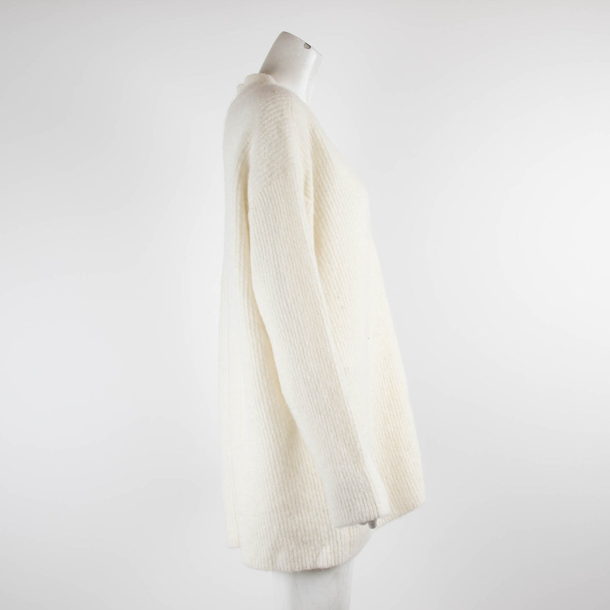 Ganni Cream V Neck Wool Knit