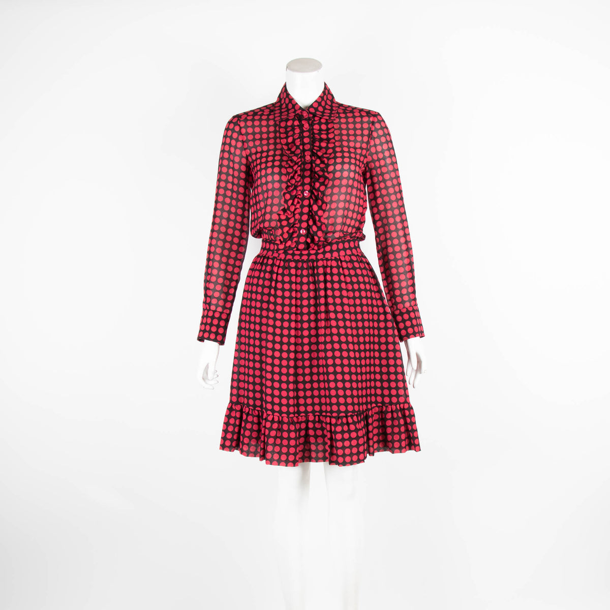 Moschino Cheap And Chic Black and Red Polka Dot Dress