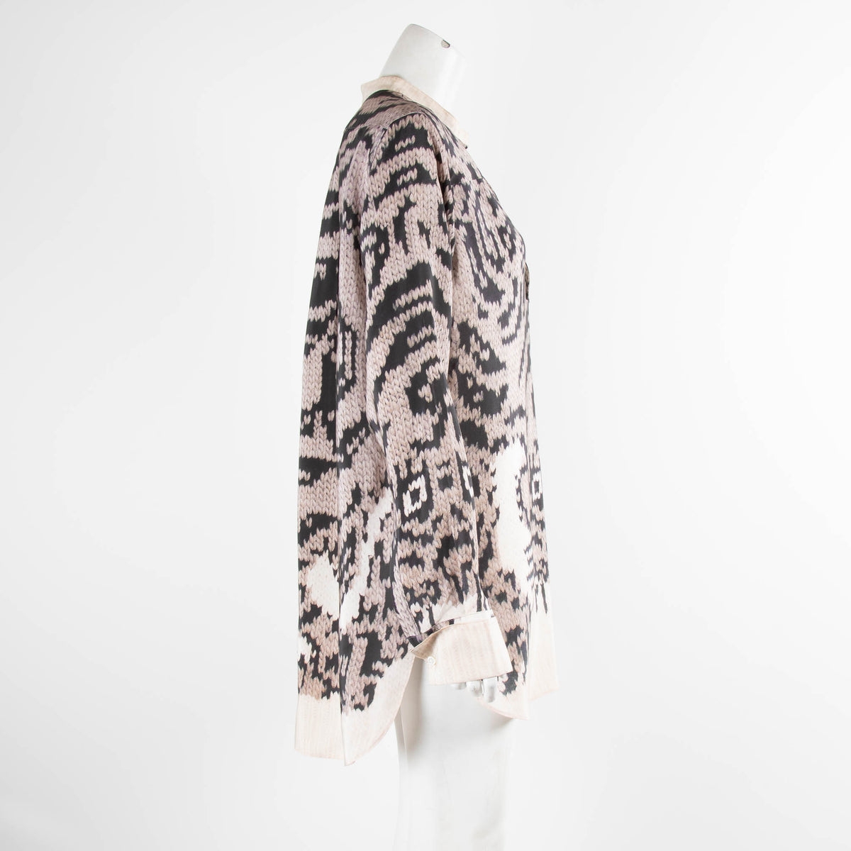 Joseph Black Brown Print Silk Blouse