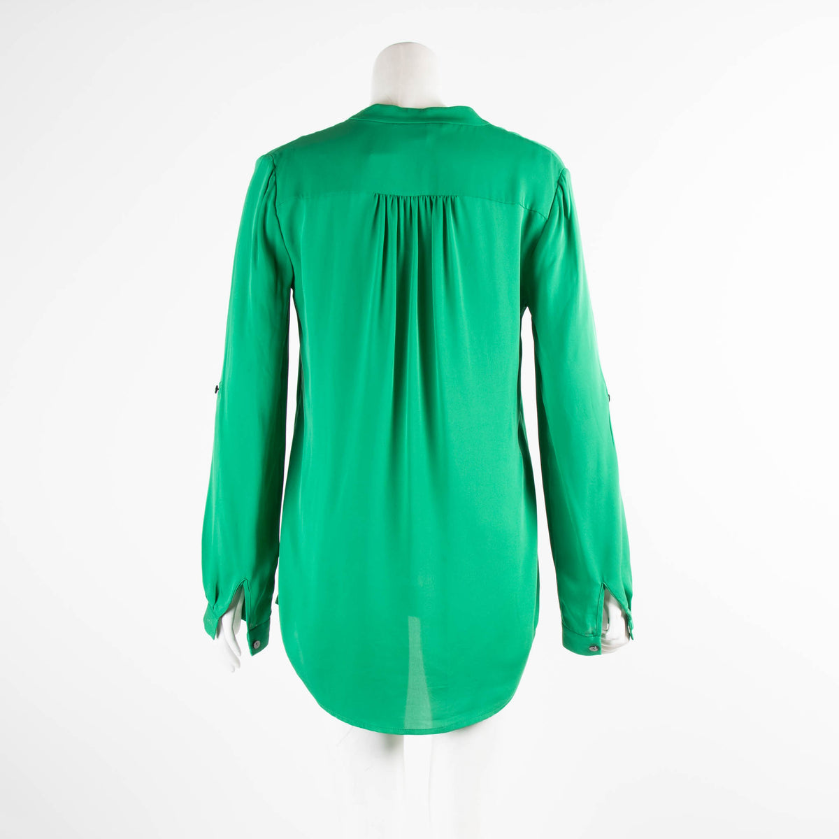 Diane Von Furstenberg Green With Floral Button Panel  Shirt