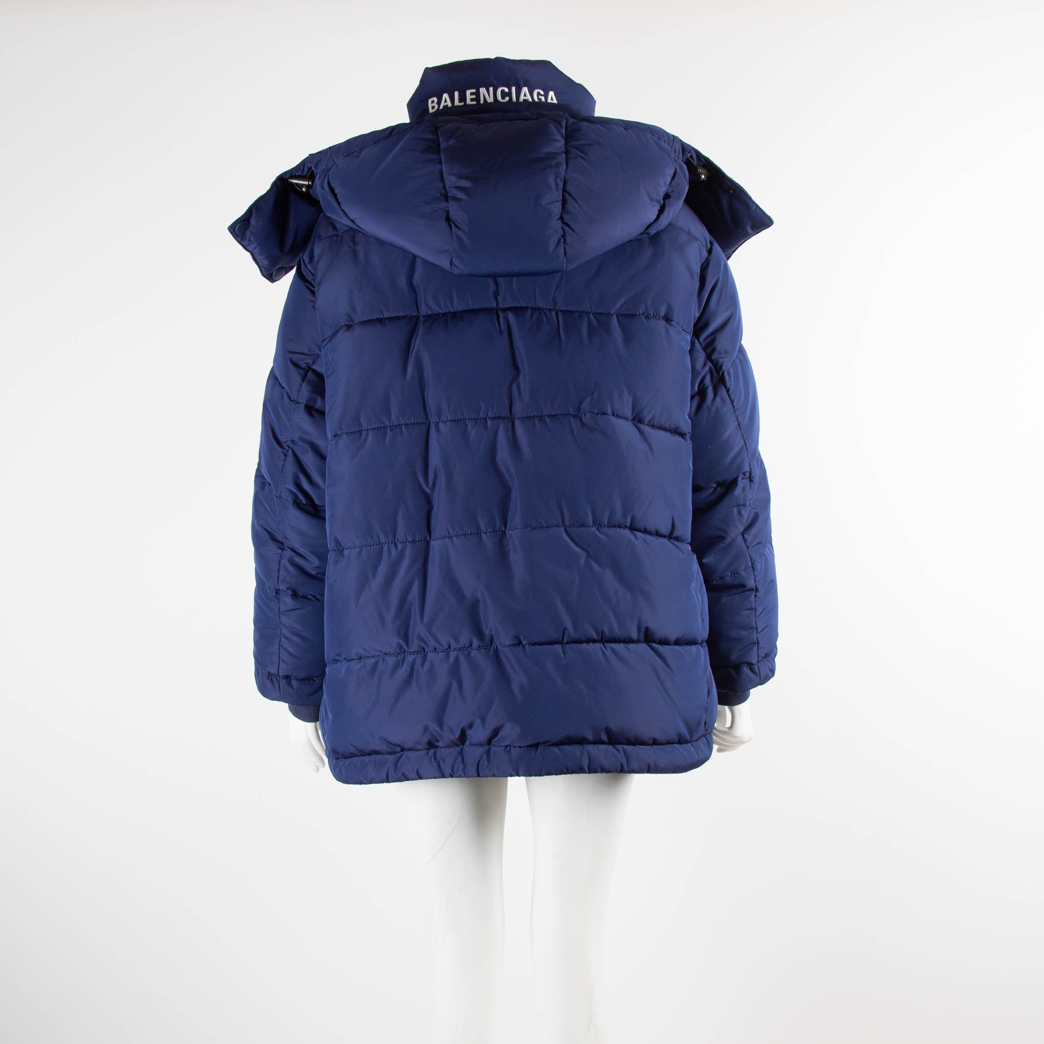 Balenciaga Blue Adjustable Hood Puffer Jacket Phoenix Style