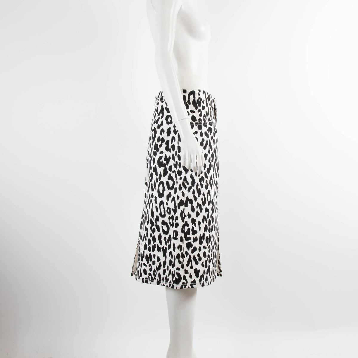 See By Chloe White Black Animal Print Skirt