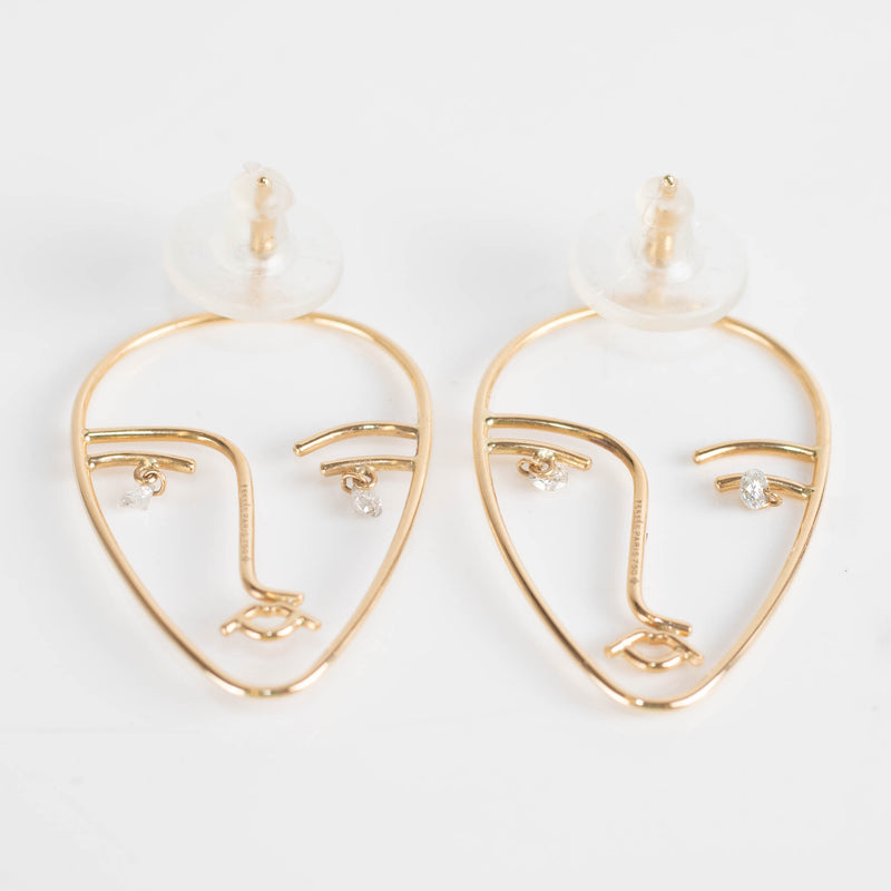 Persee 18kt gold Matisse Face Diamond Earrings