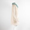 Unreal Fur Cream Faux Fur Coat with Blue Collar