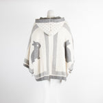 Paul & Joe Sister Grey Wool Bunny Motif Poncho
