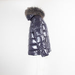 Oakwood Blue Vinyl Puffer with Fur Hood