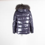 Oakwood Blue Vinyl Puffer with Fur Hood