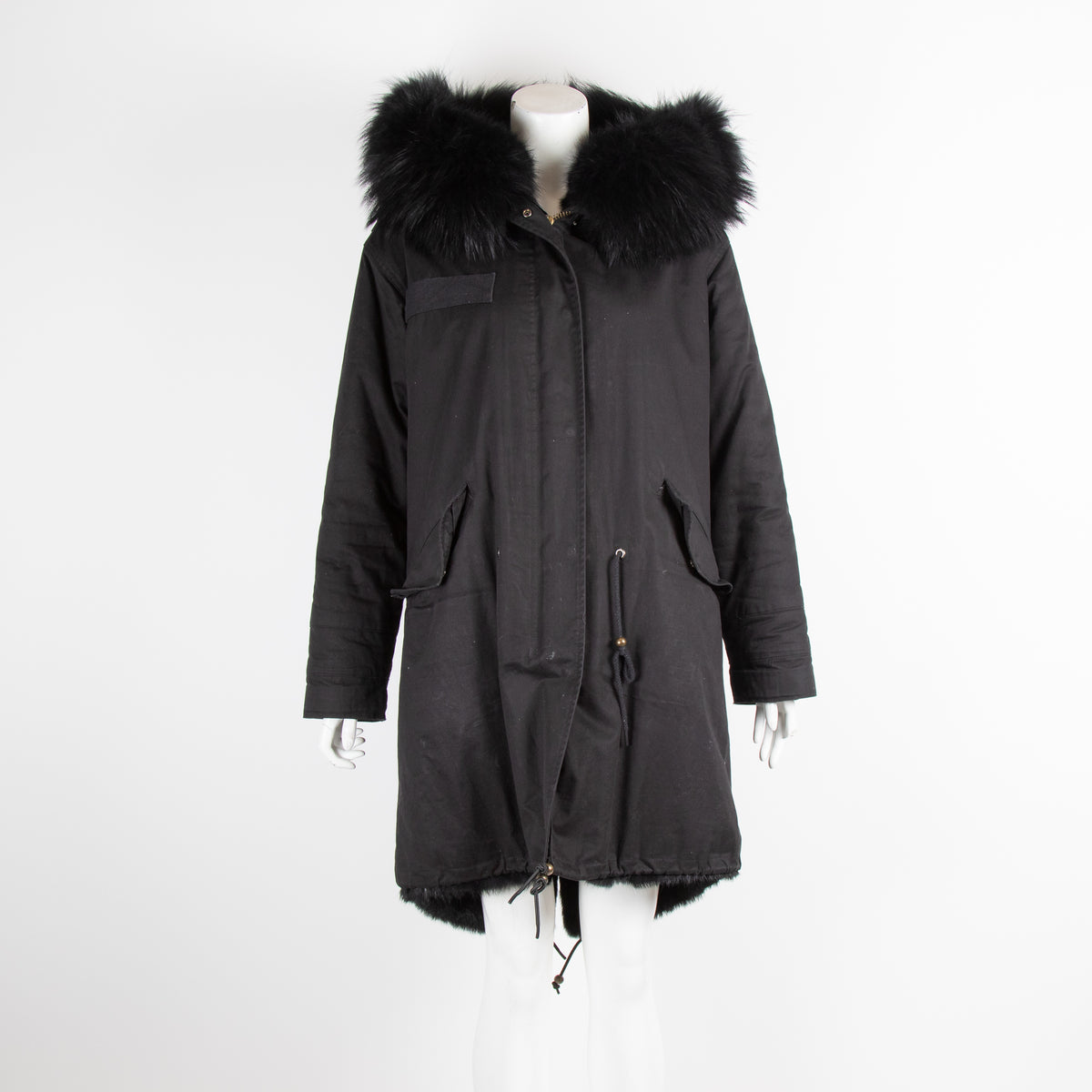 Jane & Tash black Fur Lined Parka