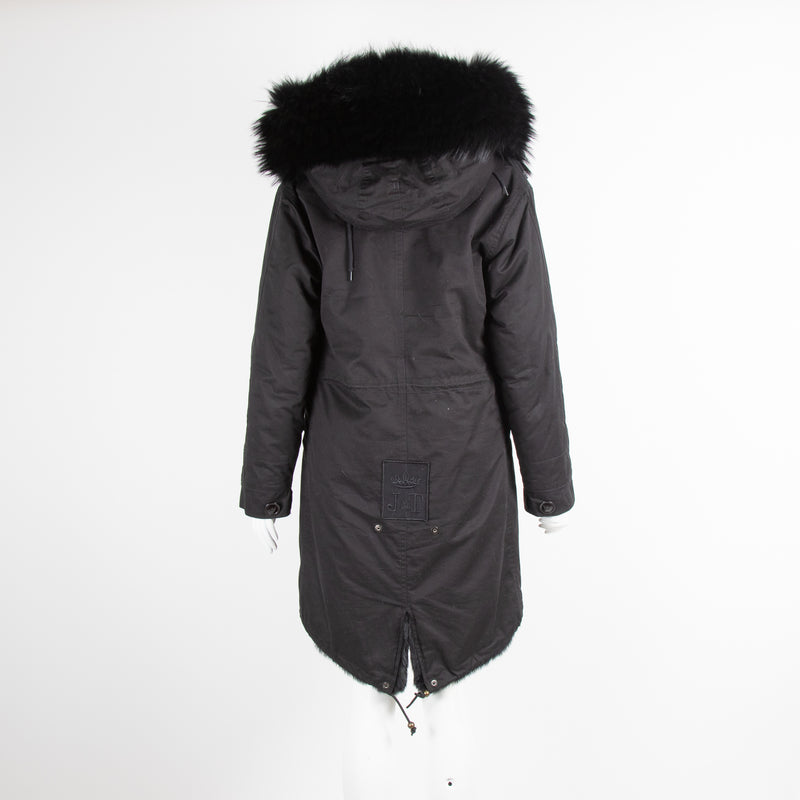 Jane & Tash black Fur Lined Parka