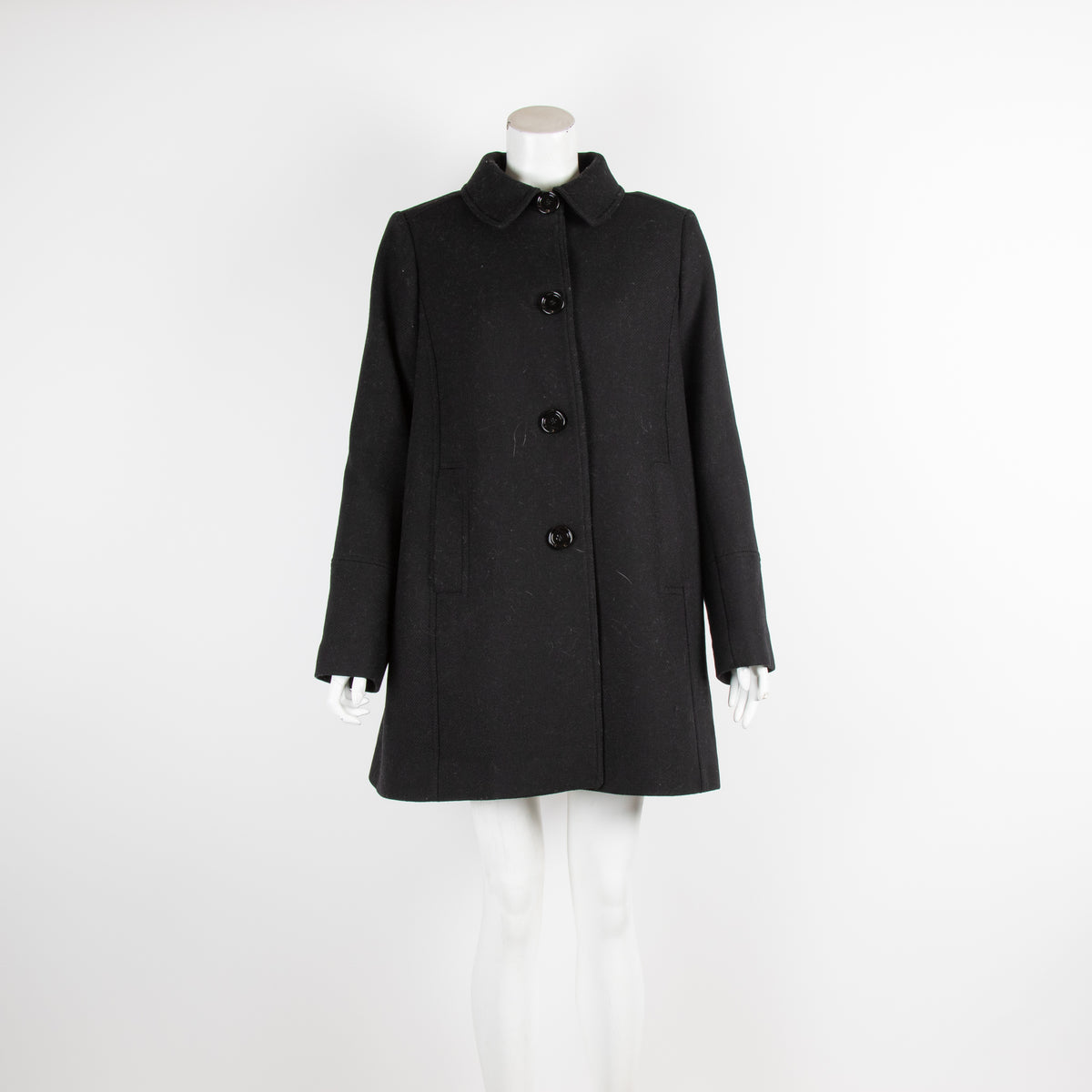 ME+EM Black Peter Pan Collar Coat