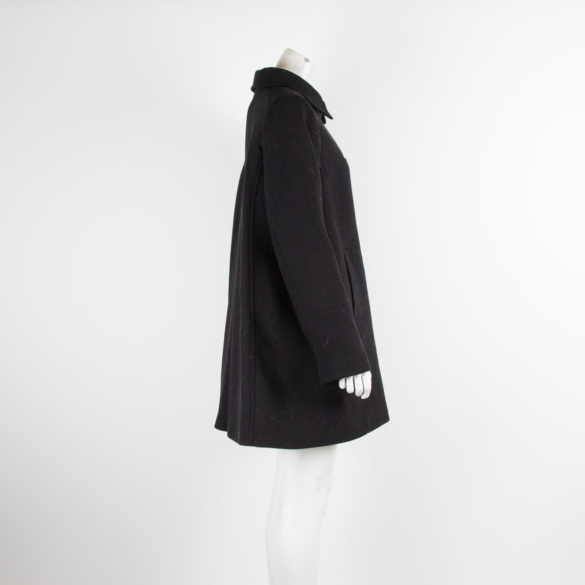 ME+EM Black Peter Pan Collar Coat