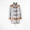 Veronica Beard Checked Grey Duffle Coat