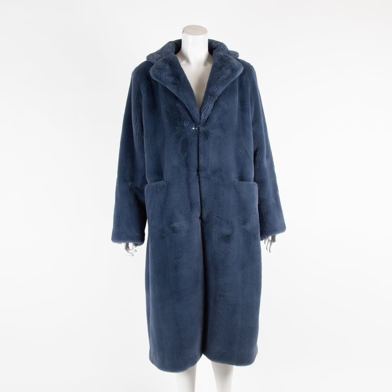 Seventy Blue Faux Fur Coat