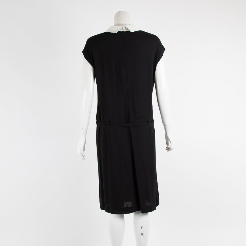 Prada Black White Panel Sleeveless Dress