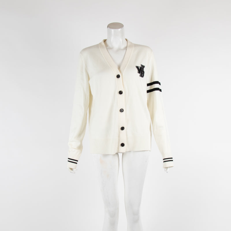 VVB Victoria Beckham Cream Embellished Cardigan