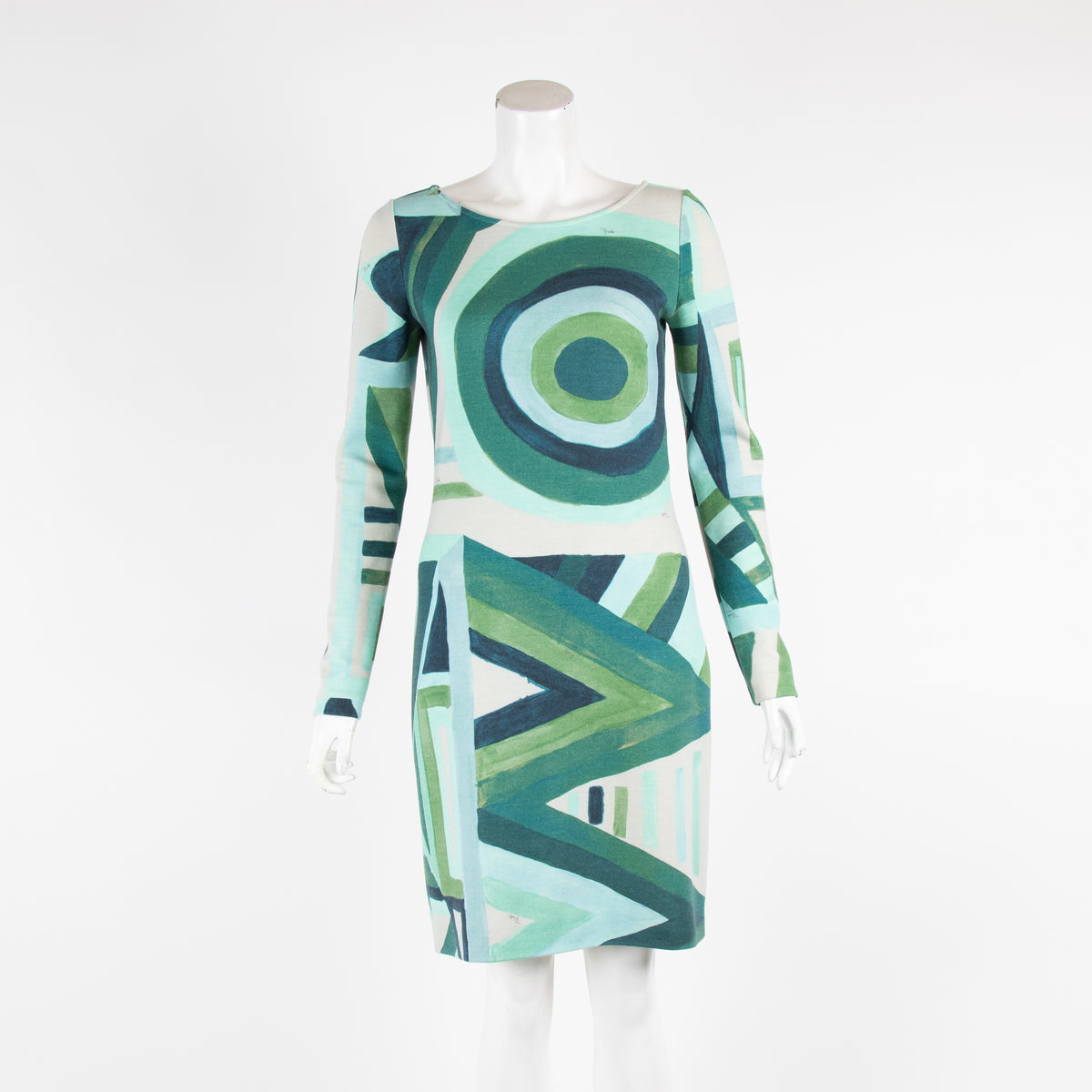 Emilio Pucci Green Grey Print Long Sleeve Dress – Phoenix Style