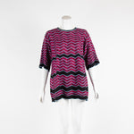 M Missoni Purple 3 Quarter Sleeve Knit Top