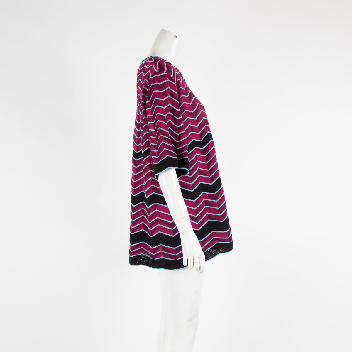 M Missoni Purple 3 Quarter Sleeve Knit Top