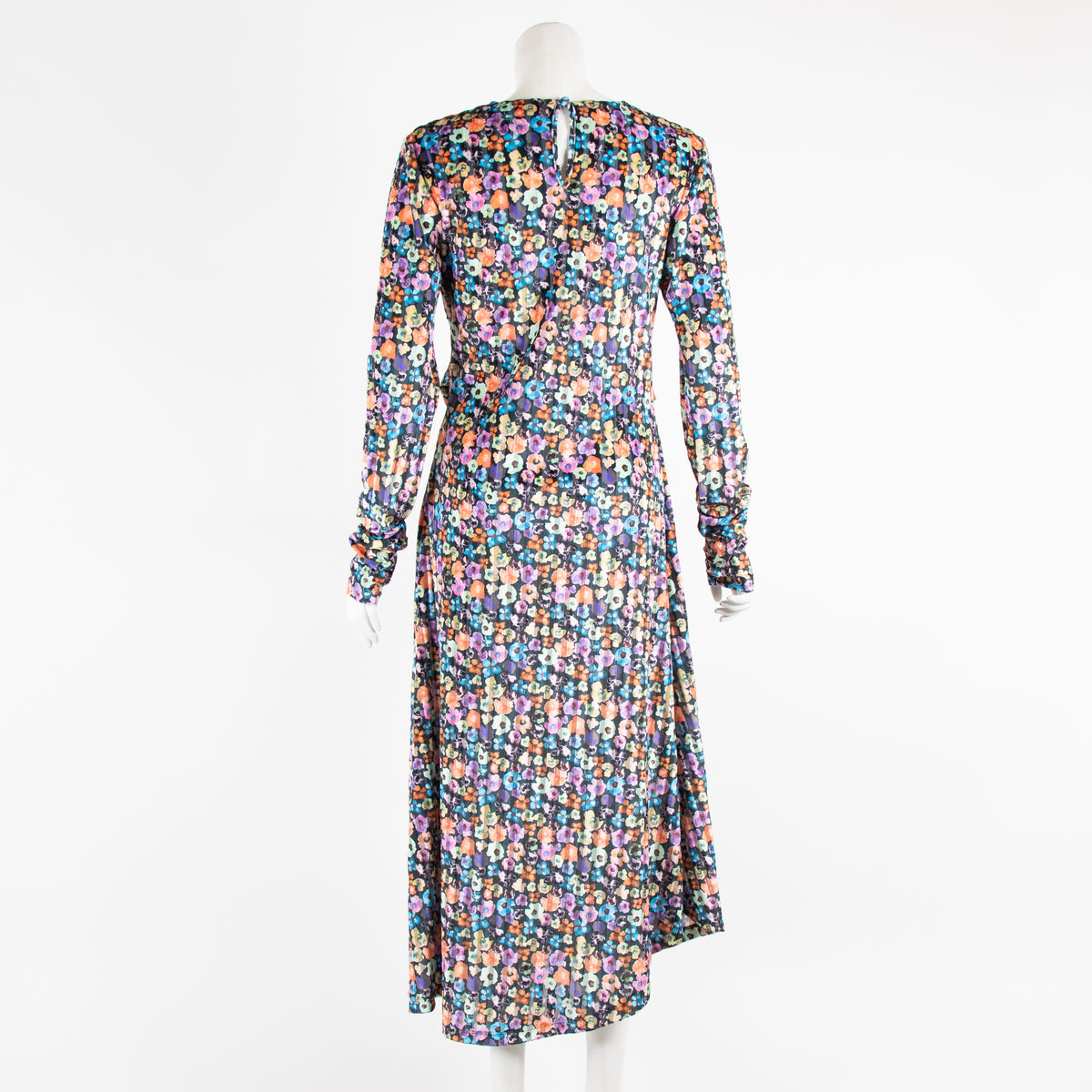 Stine Goya Floral Velvet Fitted Midi Dress