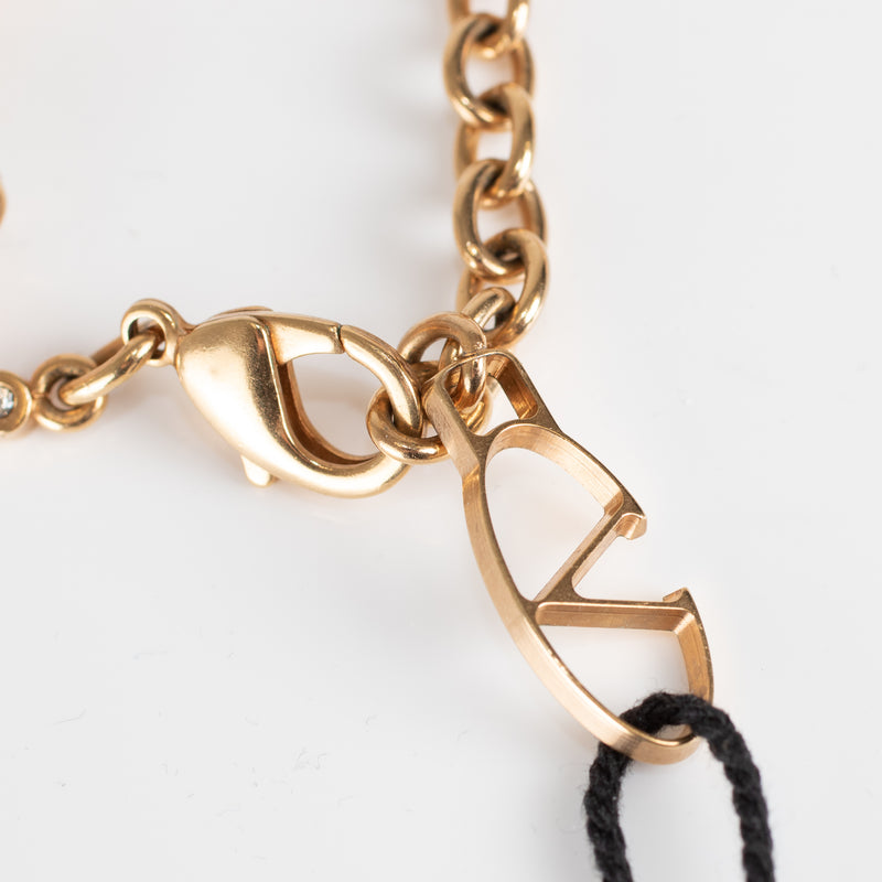Valentino Rose Gold Pink Stones Necklace