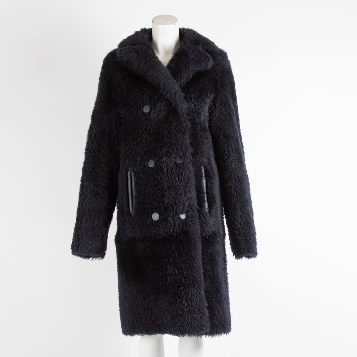 Joseph Navy Shearling Teddy Coat