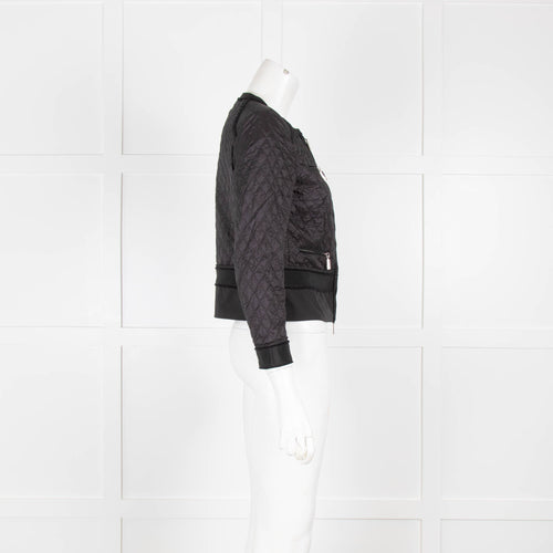 Moncler Black Quilted Jacket with Zip Pockets