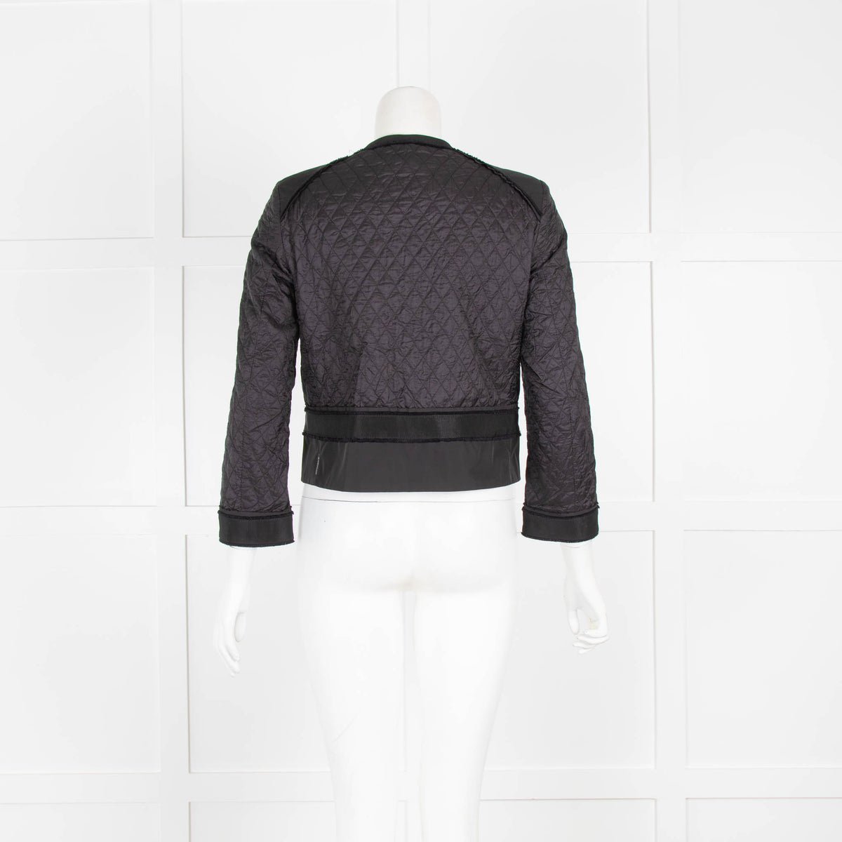 Moncler Black Quilted Jacket with Zip Pockets