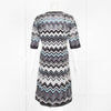 M Missoni Black Silver Blue Lurex Short Sleeve Dress