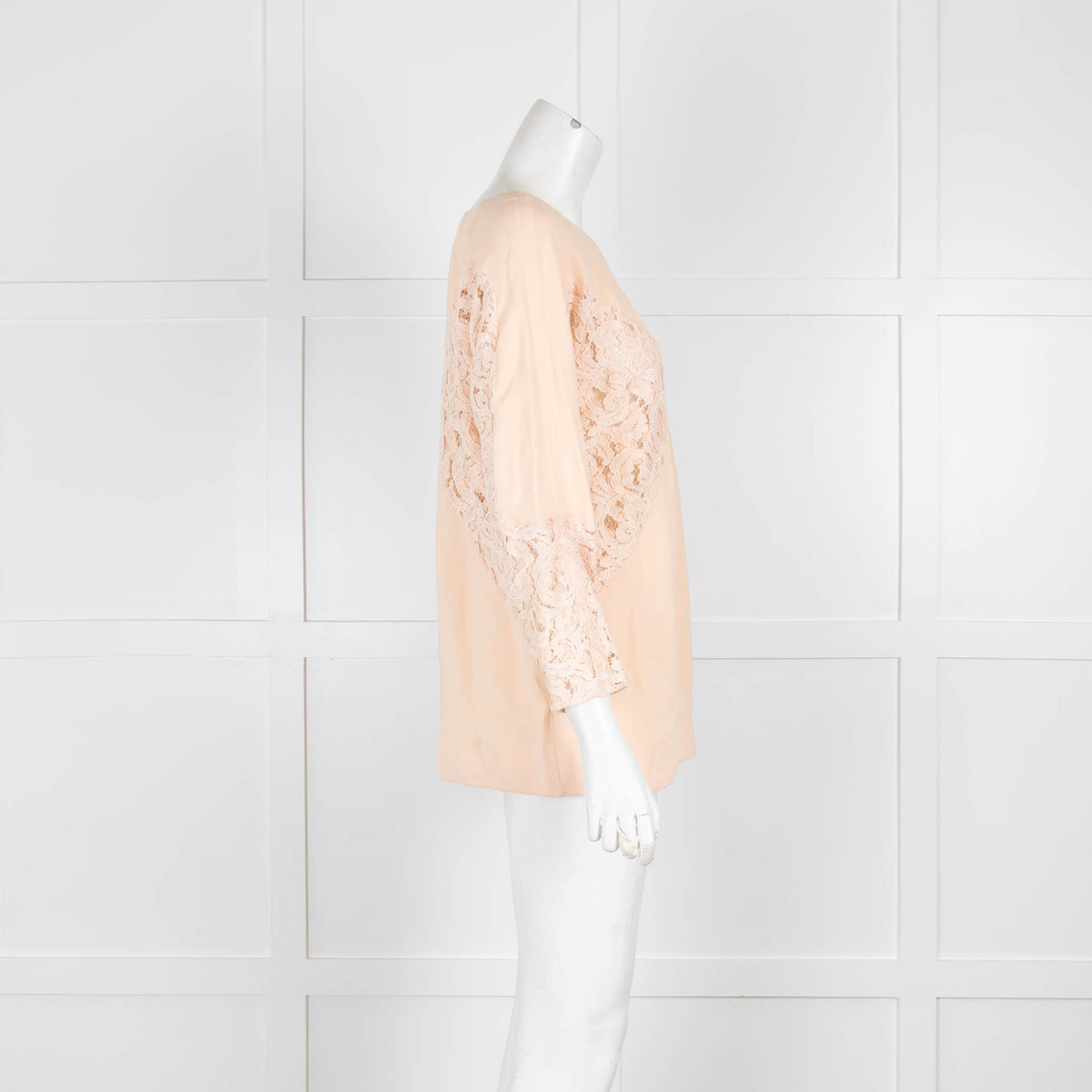 No 21 Blush Boat Neck Top with Lace Inserts