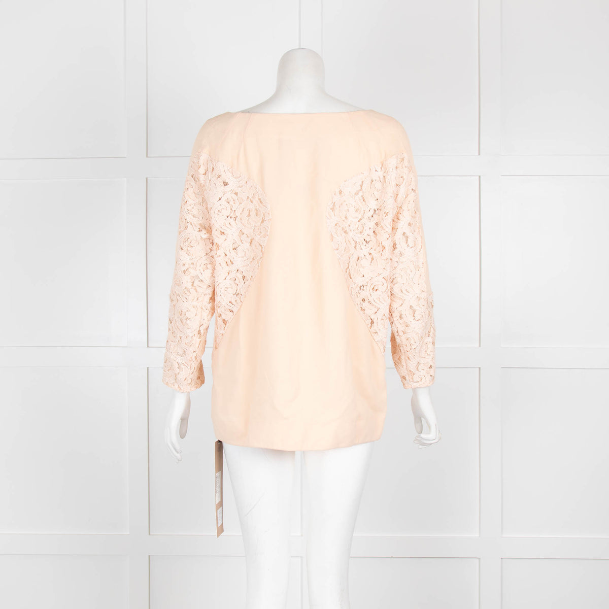 No 21 Blush Boat Neck Top with Lace Inserts