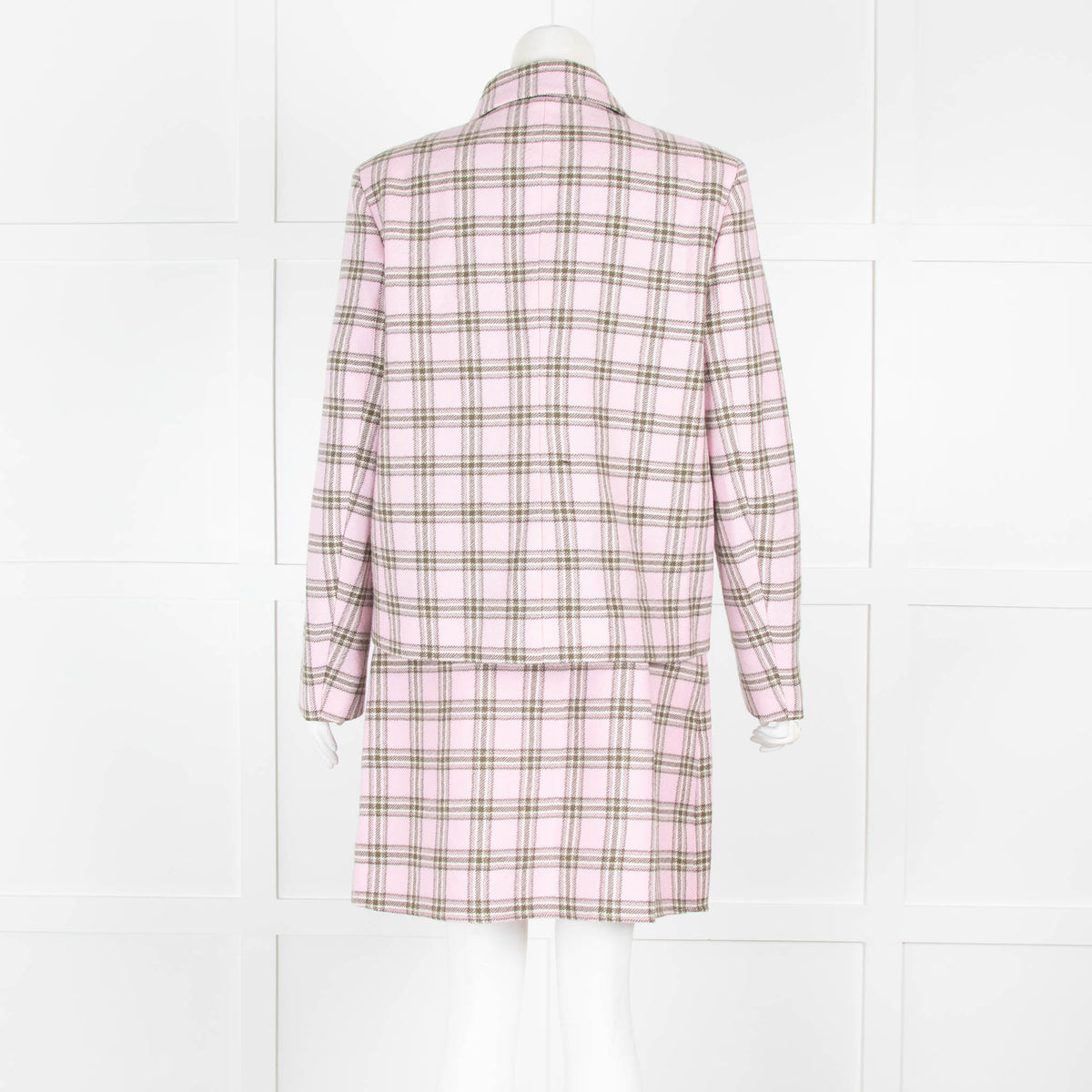 Maje Pink and Grey Check Jacket