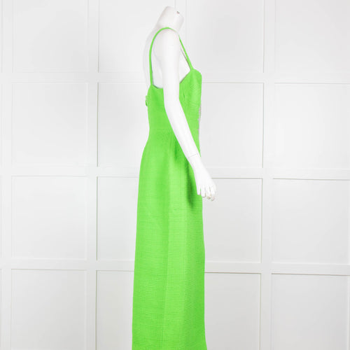 David Koma Lime Green Boucle Strap Dress