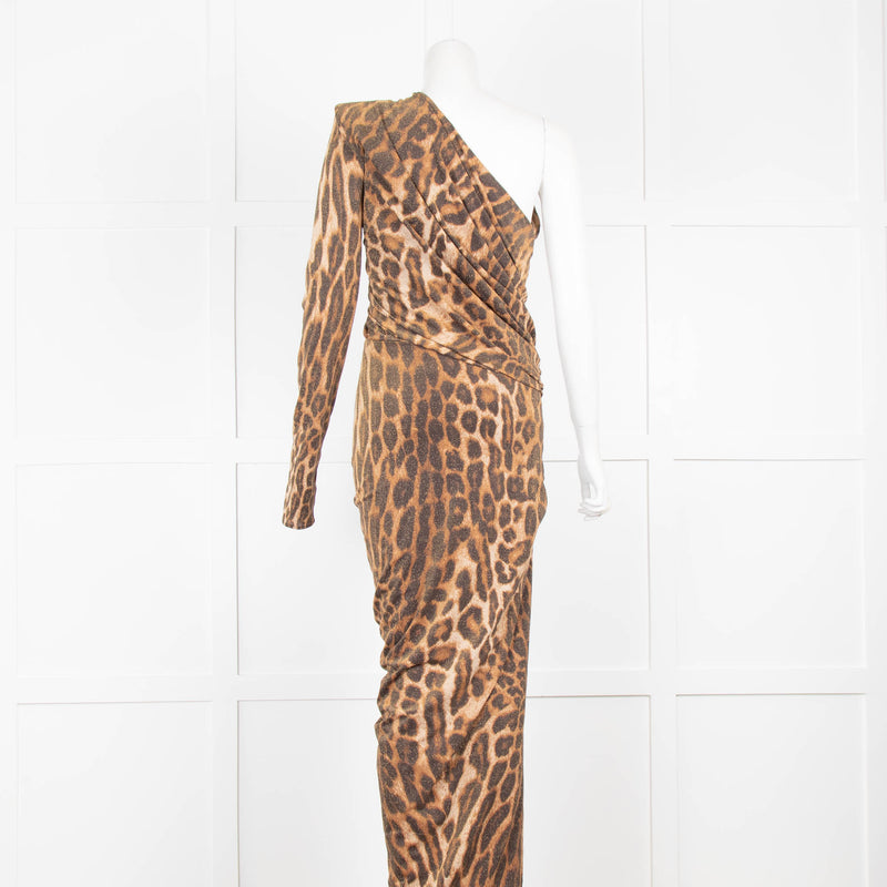 Alexandre Vauthier  Leopard Lurex One Shoulder Dress