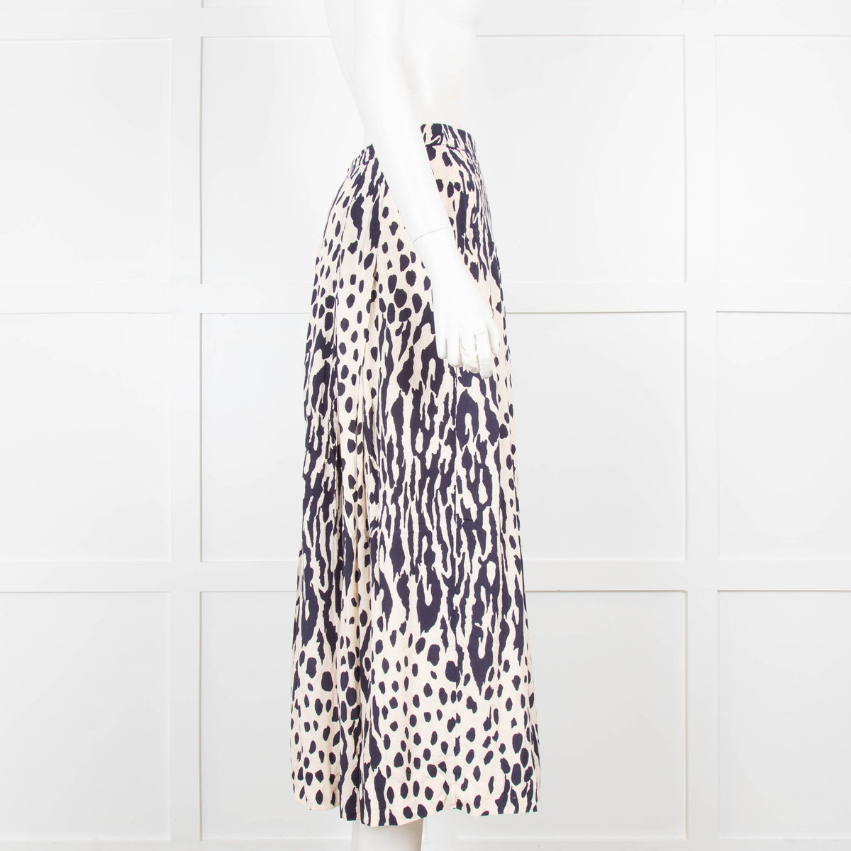 Essentiel Antwerp Navy and Cream Pattern Skirt
