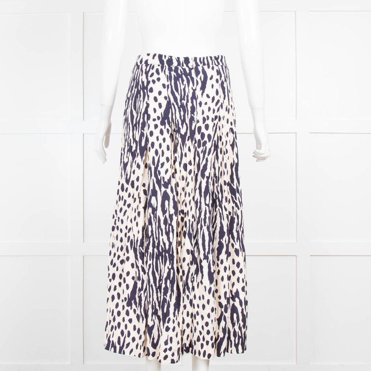 Essentiel Antwerp Navy and Cream Pattern Skirt
